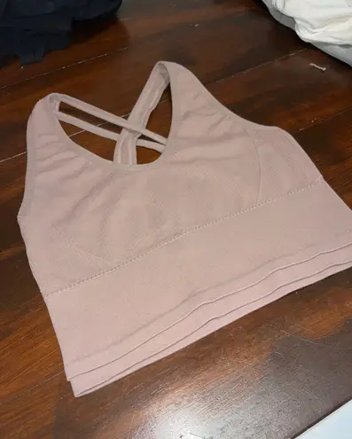 Longline Sports Bra Top Pink