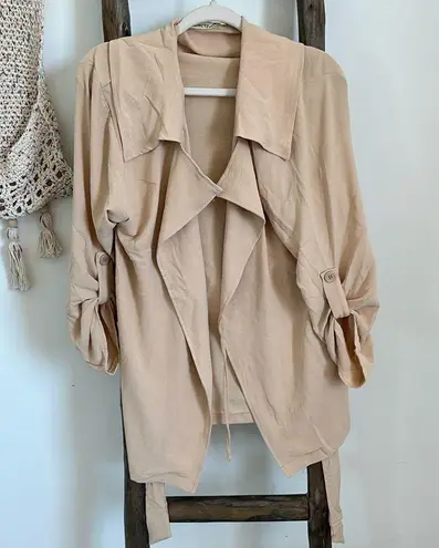 Liberty Love Tie-Waist Trench Coat Beige Brown Light / Size M