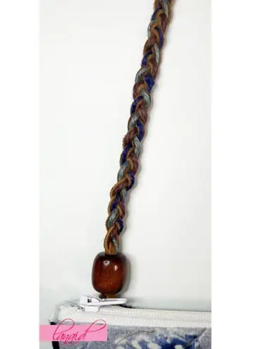 Handmade BUNDLE Blue Feather Beaded Rustic Crossbody Bag Wristlet Corduroy Set