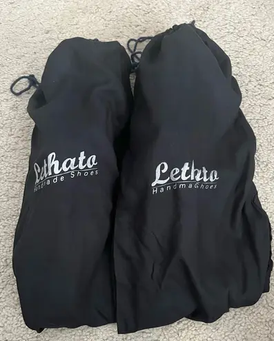 Lethato Black and White Leather Spectator Wingtip Oxford Shoes Size 9