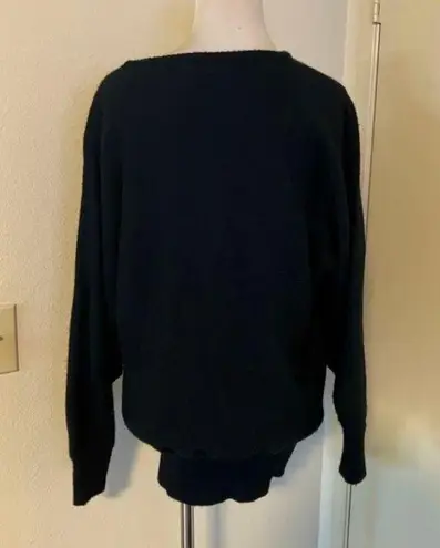 BONITA VINTAGE BLACK SILVER RHINESTONE LONG SLEEVE EMBELLI SHED KNIT SWEATER