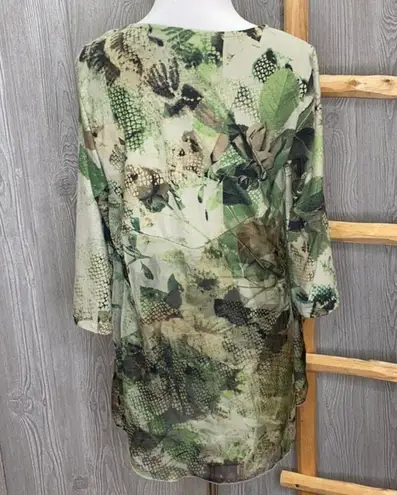 Live and let live  Green Leaf Camo Overlay Blouse S