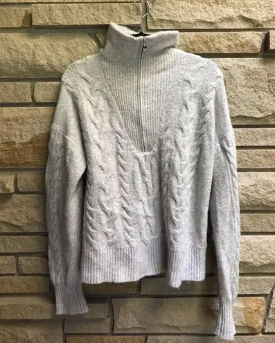 J.Crew  Cable-knit half-zip sweater Supersoft yarn Cream Wool Alpaca Small BD032