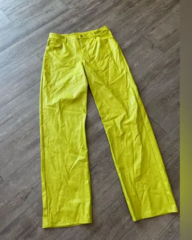 Naked Wardrobe Lime Green Straight-Leg Pants