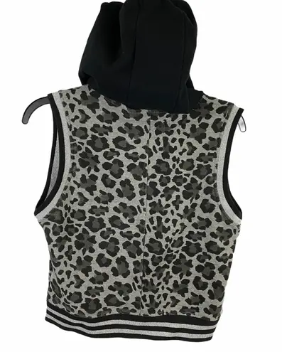 Southpole Animal Print Sleeveless Hoodie Medium