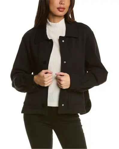 CHRLDR Olivia Terry Cloth Shacket in Black Small