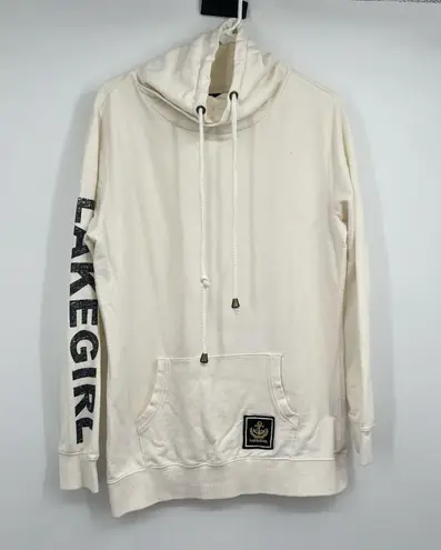 Lakegirl Cowl Neck LA Pullover Sweatshirt S Spellout Coastal Boat Nautical Beach