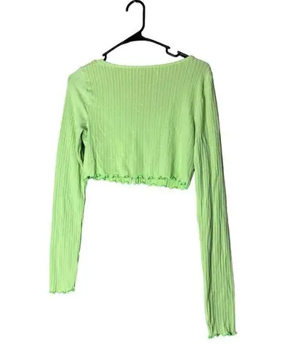 Urban Outfitters  Bright Green Cropped Cardigan Size Large