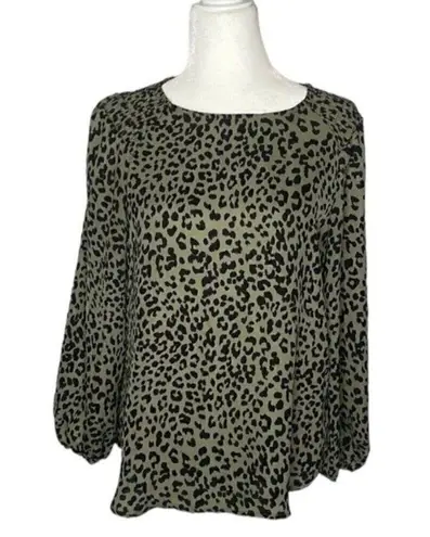 Massini Blouse Green and Black Animal Print size Medium