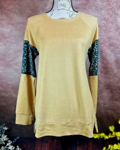 Arm Embellished Retreat Rhonda Shear Abstract Animal Print M Tan Size M