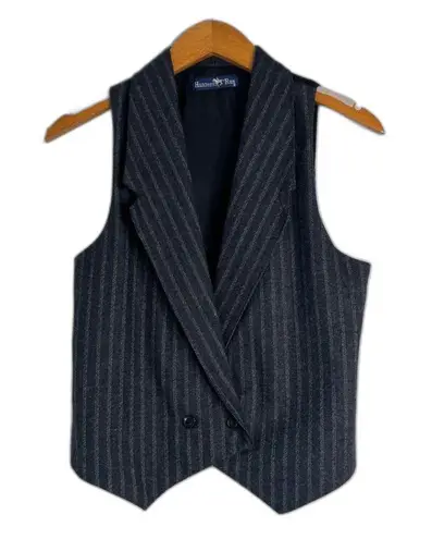 Hunters Run VTG Gray Tuxedo Style Wool Blend Waist Buttons Vest Size 9/10