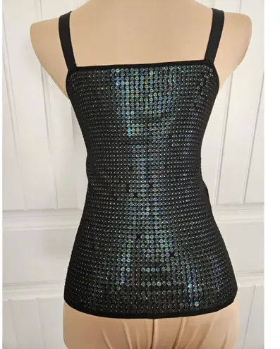 Lafayette 148 New York Black Iridescent Sequined Tank Size S
