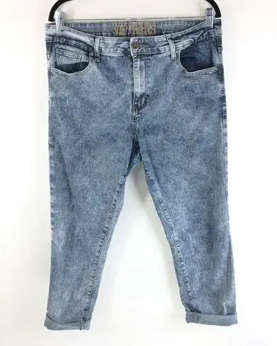 Vip Jeans Womens Skinny Capris Cuffed Acid Wash Stretch Size 14