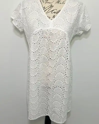 White Eyelet Swim Cover