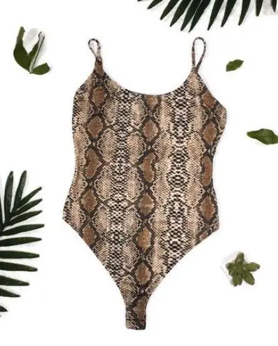 Snake Print Bodysuit Size undefined