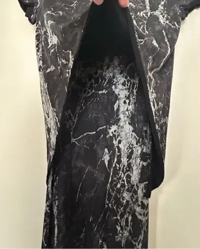 Balenciaga  Black/Gray Marble Cape Two Layer Dress France Size 36