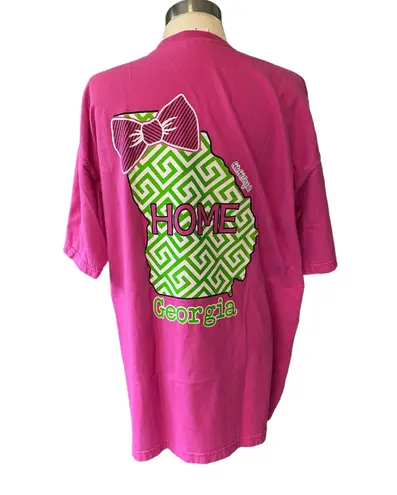 Girlie girl original s T-shirt short sleeve Georgia w/state design on back Sz LAR