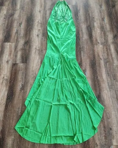 Retrofête Retrofete Margot Dress Green Size Large Silk Blend Open Back NWT Sleeveless Maxi