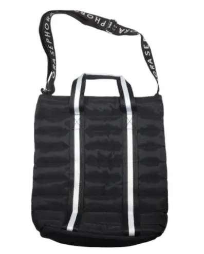 Sephora Black Quilted Nylon Tote Bag