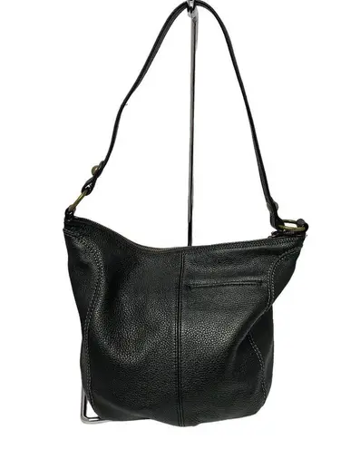 The Sak  Black Pebble Leather Shoulder Bag Soft Leather Hobo Boho Purse