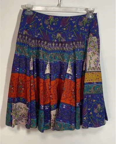ETRO Milano Patch Quilt Skirt Blue Size 6