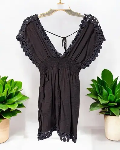 Abercrombie Fitch "Vintage Havana Cornflower Blue Crochet Top Women's Juniors M Size 8