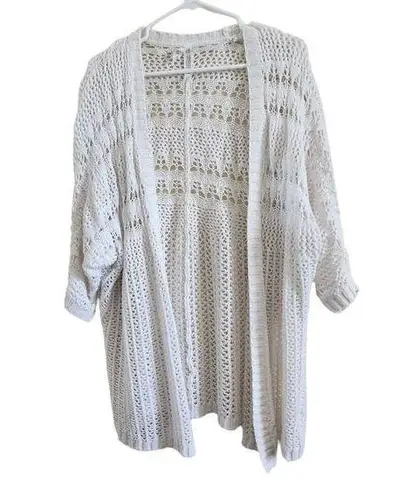 Aeropostale  Cotton Open Front Crochet Cable Knit Long Sleeve Cardigan Sweater