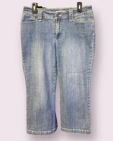 Chico's Chico’s Platinum Cropped Jeans with Embellished Pockets in Light-Wash - size 1.5