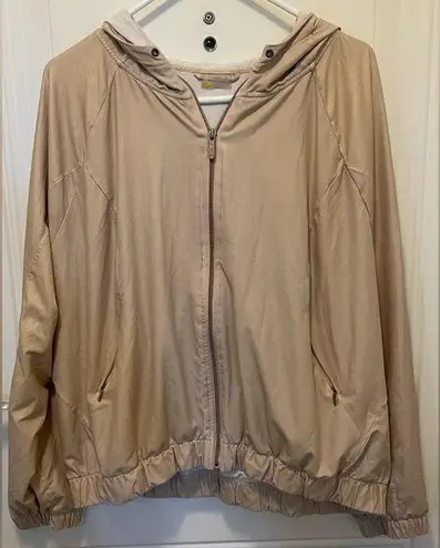 Zella Tan Hooded Active Running Jacket Size Large