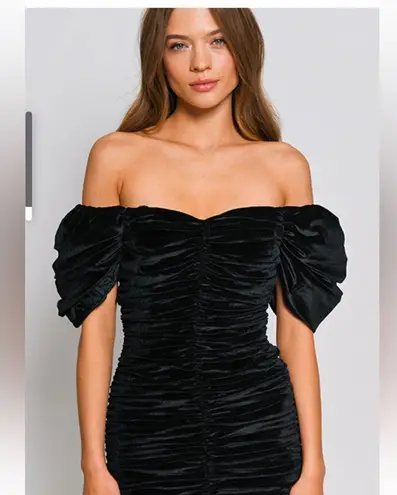 Hutch COPY - Anthro. brand velvet ruched puff sleeve cocktail dress New in pack…