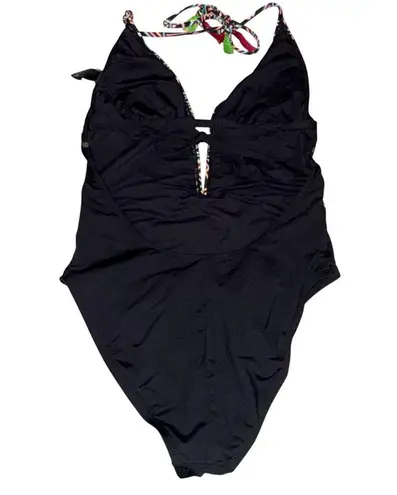 La Blanca La Azteca One-Piece Swimsuit with Colorful Trim Black Size 4