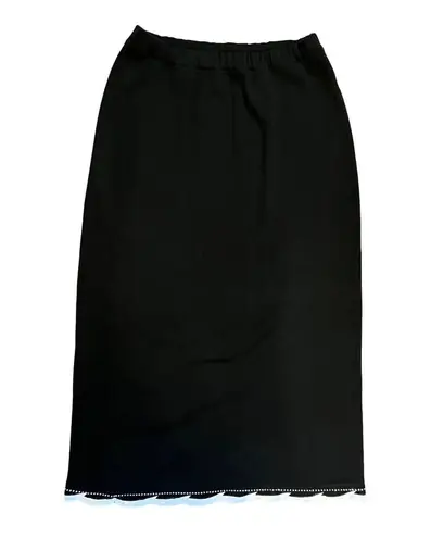 VTG 90’s Why 16 Santana Knit Maxi Skirt Black Sweater Stretch Travel Long