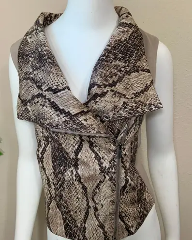 BCBGMAXAZRIA Maxazria Snakeskin Rare Moto Vest