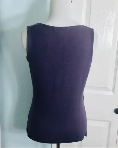 Willi Smith  Solid Purple Ribbed Sleeveless Knit Tank Top Size Small