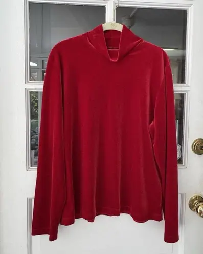 Lands End Velvet Mock Neck Top Women’s XL 18