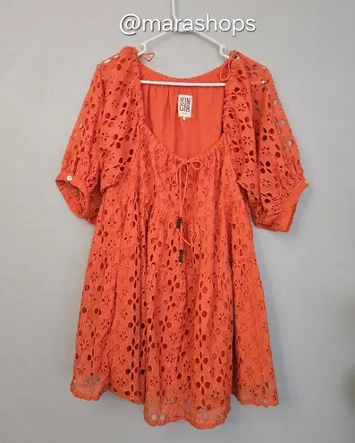 Kinga Csilla The Medina Broderie Anglaise Lace Liberty Orange Mini Size undefined