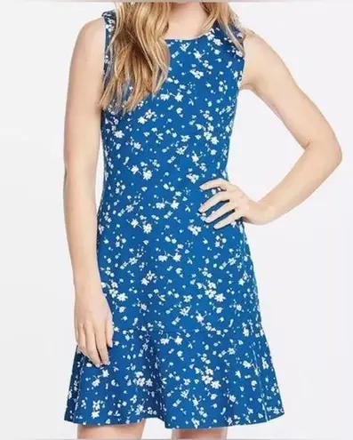 Draper James Women’s Graceland Ponte Sheath Blue White Floral Dress Size Medium