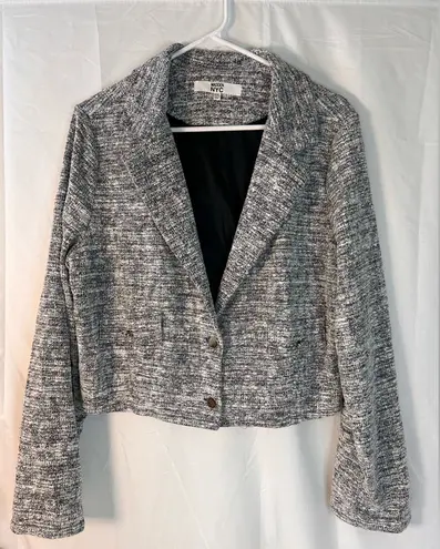 Madden NYC Juniors Gray Black Cropped Blazer Size XXL