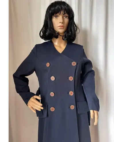 Vintage OOAK Navy coat dress double