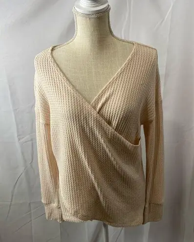 Fashion On Earth waffle knit wrap top small