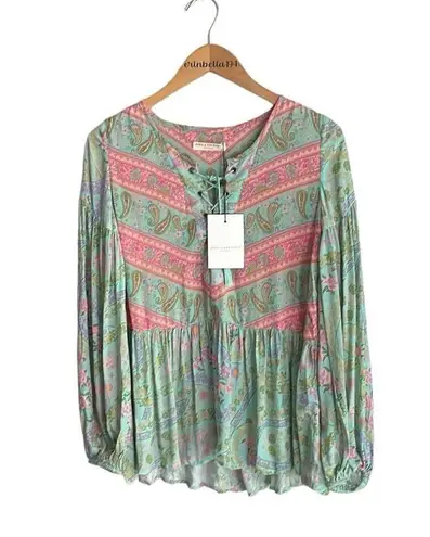 Spell & The Gypsy Collective City Lights Blouse Sage Blush