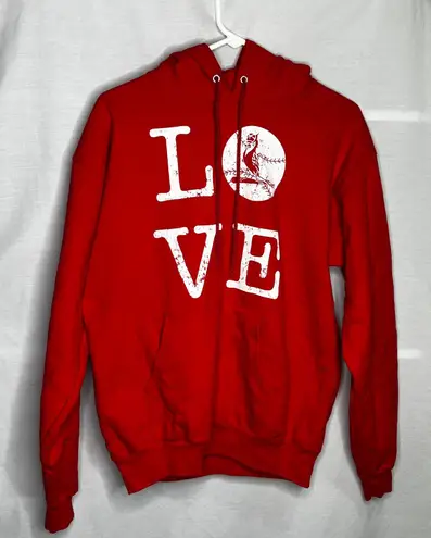 Cardinals Baseball Love Graphic Red Hoodie Sweatshirt M Size M