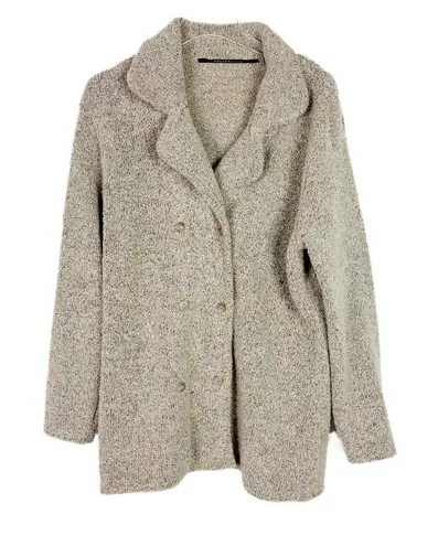 ISDA & Co Cashmere Wool Blend Sweater Jacket Cardigan Oatmeal Size Large L Tan