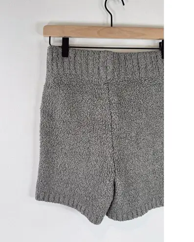 SKIMS Womens Shorts Gray Cozy Knit Boucle High Waisted Ribbed Pull On Size S/M