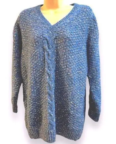 Adrienne Vittadini  v neck confetti sweater Xl