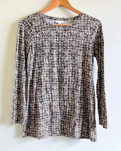 J.JILL PURE J.JILL KNIT LONG SLEEVE TOP TEE WOMENS SIZE XS CREWNECK Tan