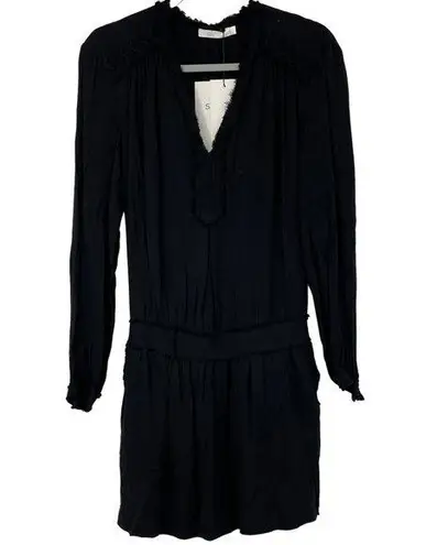 SEE U SOON BLACK LIGHTWEIGHT LONG SLEEVE MINI DRESS SIZE 1