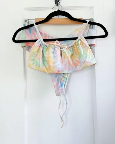 Skatie | The Saltie Blonde Oahu Tie Dye Demi Top & Pastel Melly Bottom Swimsuit