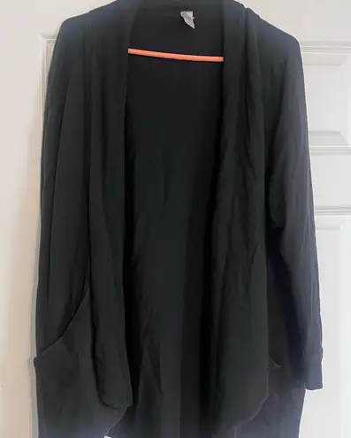 Alternative Apparel sz L Vintage Knit Zen Cardigan Wrap Black QVC 2355-Q