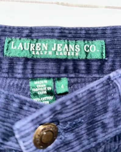 Ralph Lauren Lauren  Women's Corduroy Pants Size 4 Navy Blue Straight Leg Button